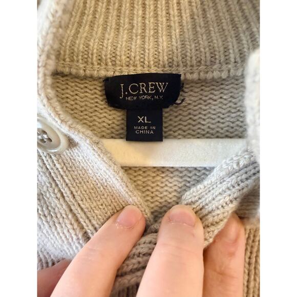 J. Crew Mens Button V-Neck Button Wool Blend Knit Pullover Light Academia XL - Picture 3 of 7